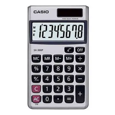 Casio SX-300P-W Solar and Battery Powered Calculator